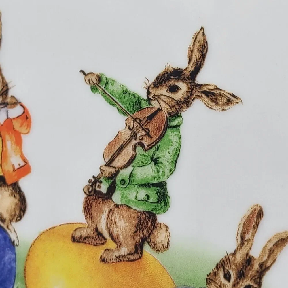 Williams Sonoma Easter Bunny Band Round Serving Platter 13